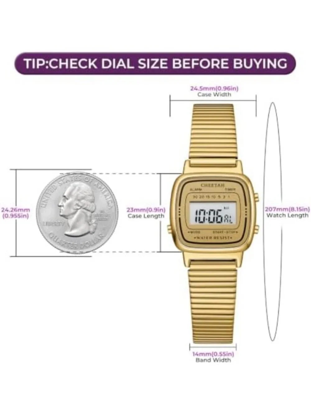 Vintage Cheetah Print Women's Square Digital Watch - Stylish & Trendy Accessory